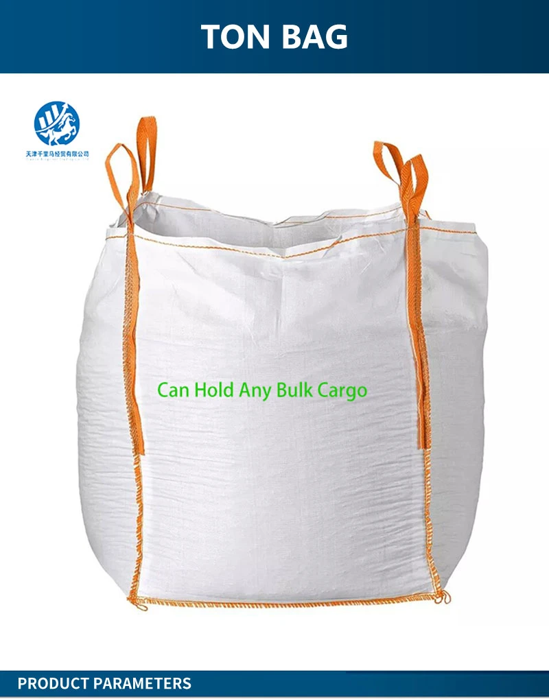 3 Ton Super Sack 1000kg Jumbo Bag Tubular FIBC Jumbo Zipper Big Ton Bag Bulk Bag for Sand Construction Cement