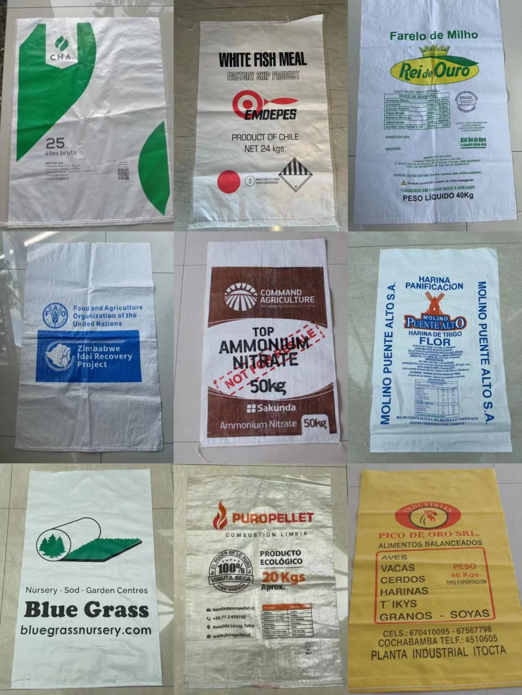 Agriculture Package Plastic PP Woven Bag for 25kg 50kg Flour Rice Packing Bag