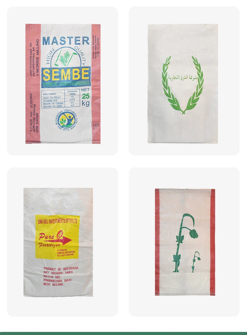 Sugar Grain Rice Flour Food Fertilizer Seed Feed Polypropylene Laminated Coated Packing 25kg 50kg 100kg PP Woven Bags Tote Bag