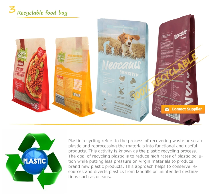Recycle PE4 Stand up Pouch Zip Lock Biodegradable Plastic Food Rice Bag