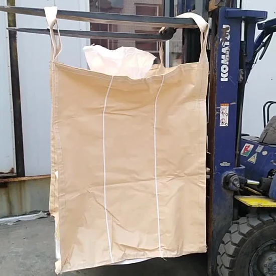 Bolsa grande a granel FIBC de color blanco de 1000 kg con cuerpo de panel en U