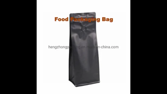 La aduana biodegradable imprimió el bolso negro del acondicionamiento de los alimentos del grano de café del papel de Kraft de la cremallera inferior plana