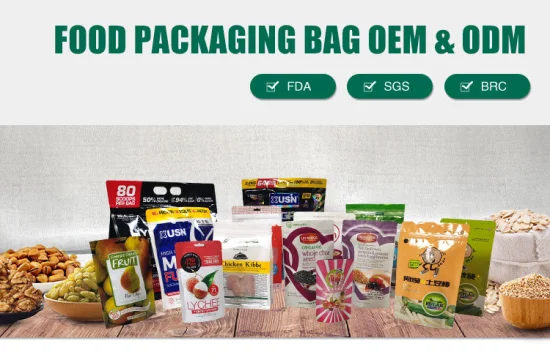Bolsa de plástico para alimentos con cierre hermético impresa personalizada para alimentos