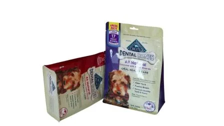 Comida para perros y gatos flexible de fondo plano/bolsa de embalaje con cremallera para alimentos para mascotas/bolsa de fuelle lateral para embalaje de alimentos para mascotas